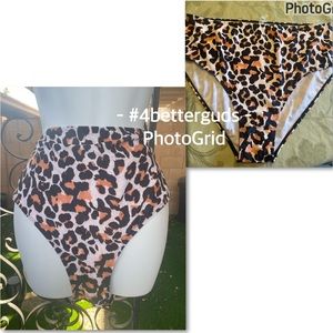 New Plus Size Animal Cheetah Print Full Coverage Ho Waist Swim Bikini Bottom 20W